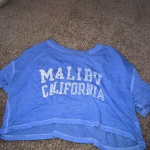 Aeropostale Blue Short Sleeve Tee Malibu Print